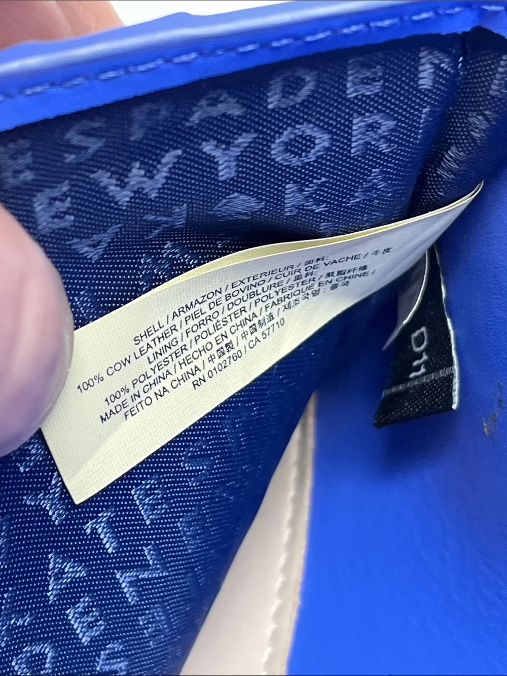 KATE SPADE NEW YORK BLUSH COLOR COW LEATHER WITH ROYAL BLUE INSIDE WALLET BAG